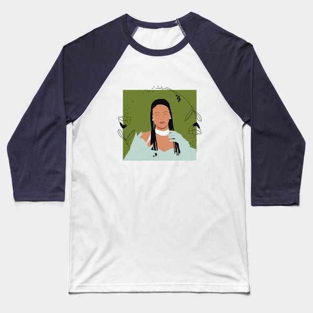 Rihanna Portrait Baseball T-Shirt by AndyDesigns